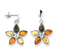 Paar Ohrstecker OSTSEE-SCHMUCK "Ostsee-Schmuck Ohrhänger Blüte Ohrhänger Blüte", weiß, Ohrringe, Damen, 30 x 18mm, Silber 925 (Sterlingsilber) (96269047-0) weiß