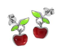 Paar Ohrstecker OSTSEE-SCHMUCK "Ostsee-Schmuck Ohrstecker Apfel Ohrstecker Apfel", rot, Ohrringe, Damen, 8 x 10mm, Silber 925 (Sterlingsilber) (33664332-0) rot