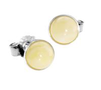 Paar Ohrstecker OSTSEE-SCHMUCK "Ostsee-Schmuck Ohrstecker Classic 6 mm Ohrstecker Classic 6 mm", weiß, Ohrringe, Damen, 7mm rund, Silber 925 (Sterlingsilber) (93632162-0) weiß