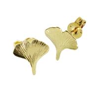 Paar Ohrstecker OSTSEE-SCHMUCK "Ostsee-Schmuck Ohrstecker Ginkgoblatt Ohrstecker Ginkgoblatt", gelb (weiß, neutral), Ohrringe, Damen, 10 x 10mm, Gelbgold 333, Paar Ohrstecker (90868707-0)