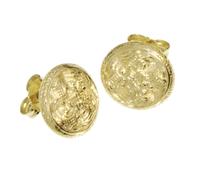 Paar Ohrstecker OSTSEE-SCHMUCK "Ostsee-Schmuck Ohrstecker Hiddensee 13 mm rund", gelb, Ohrringe, Damen, 13mm, Silber 925 (Sterlingsilber) (64963902-0) gelb