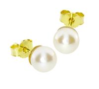 Paar Ohrstecker OSTSEE-SCHMUCK "Ostsee-Schmuck Ohrstecker Klassisch 7 mm", gelb (weiß, neutral), Ohrringe, Damen, 7mm Durchmesser, Gelbgold 333, Paar Ohrstecker (37642040-0)