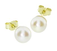 Paar Ohrstecker OSTSEE-SCHMUCK "Ostsee-Schmuck Ohrstecker Klassisch 8 mm", gelb, Ohrringe, Damen, 8mm rund, Gelbgold 333 (37010257-0) gelb