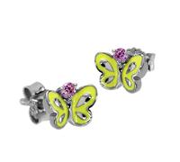 Paar Ohrstecker OSTSEE-SCHMUCK "Ostsee-Schmuck Ohrstecker Schmetterling Ohrstecker Schmetterling", weiß, Ohrringe, Damen, 7 x 6mm, Silber 925 (Sterlingsilber) (86189505-0) weiß