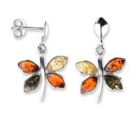 Paar Ohrstecker OSTSEE-SCHMUCK "- Schmetterling - Silber 925/000 - Bernstein" Gr. 29, silber (silber 925, silberfarben, weiß), Ohrringe, Damen, Silber 925 (Sterlingsilber) (17399764-29) silber 925, si