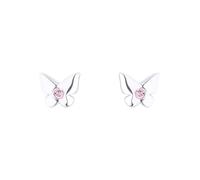 Paar Ohrstecker PRINZESSIN LILLIFEE "Butterflylove", bunt (silberfarben, pink, pink), Ohrringe, Damen, Silber 925 (Sterlingsilber), Paar Ohrstecker, mit Zirkonia (synth.) (79103839-0)