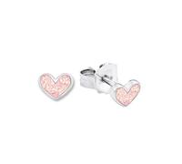 Paar Ohrstecker PRINZESSIN LILLIFEE "Herz", bunt (silberfarben, rosa), Ohrringe, Kinder, Silber 925 (Sterlingsilber), Emaille (28348236-0) silberfarben, rosa