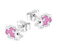 Paar Ohrstecker PRINZESSIN LILLIFEE "Igel", pink, Ohrringe, Kinder, Silber 925 (Sterlingsilber), mit Zirkonia (synth.) - Emaille (17166315-0) pink