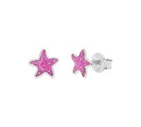 Paar Ohrstecker PRINZESSIN LILLIFEE "Seestern-Motiv", silberfarben, pink, Ohrringe, Mädchen, Silber 925 (Sterlingsilber), Emaille (51644924-0) silberfarben, pink