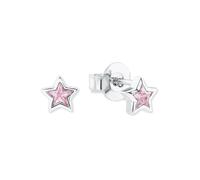 Paar Ohrstecker PRINZESSIN LILLIFEE "Stern", bunt (silberfarben, rosa, rosa), Ohrringe, Kinder, Silber 925 (Sterlingsilber), mit Zirkonia (synth.) (22728916-0) silberfarben, rosa, rosa