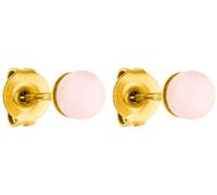 Paar Ohrstecker PURELEI "Schmuck Geschenk Rose Quartz Ohrringe", bunt (gelbgoldfarben, rosa, rosa), Ohrringe, Damen, 4,3mm, Edelstahl, Paar Ohrstecker, mit Rosenquarz (59692644-0)