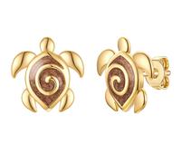 Paar Ohrstecker RAFAELA DONATA "RD495", gelb (gelbgold), Ohrringe, Damen, 13,8, Silber 925 (Sterlingsilber), mit Motiv Schildkröte (96237852-0) gelbgold