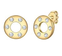 Rafaela Donata Damen Ohrstecker aus 925/- Sterling Silber gelbvergoldet 14 Karat mit Zirkonia weiß