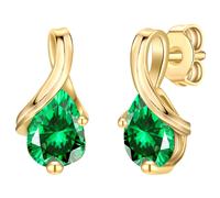 Paar Ohrstecker RAFAELA DONATA "Set: RD5045", gelb (gelbgold, grün), Ohrringe, Damen, 13,2mm,mit Zirkonia, Silber 925 (Sterlingsilber), mit Zirkonia (32815740-0) gelbgold, grün