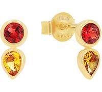 Paar Ohrstecker S.OLIVER "2038824", rot (gelbgoldfarben, rot, gelb, rot, gelb), Ohrringe, Damen, Silber 925 (Sterlingsilber), mit Zirkonia (synth.) (49369965-0) gelbgoldfarben, rot, gelb, rot, gelb