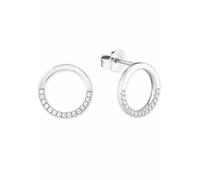 Paar Ohrstecker S.OLIVER "Kreis", silber (silber, 925, kristallweiß), Ohrringe, Damen, 12mm, Silber 925 (Sterlingsilber), mit Zirkonia (synth.) (30881806-0) silber, 925, kristallweiß