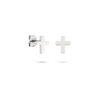Paar Ohrstecker S.OLIVER "Modern Cross, Kreuz-Optik", silber (edelstahlfarben), Ohrringe, Damen, Edelstahl (73315459-0) edelstahlfarben