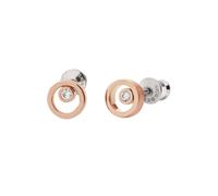 Paar Ohrstecker SKAGEN "Schmuck Geschenk Edelstahl Ohrringe ELIN", rosa (edelstahlfarben, roségoldfarben, kristallweiß, kristallweiß), Ohrringe, Damen, 8mm, Edelstahl, Ohrstecker, mit Zirkonia (synth.