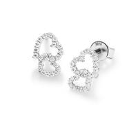 Paar Ohrstecker SMART JEWEL "Doppelherz, Zirkonia Steine, Silber 925", silber, Ohrringe, Damen, Silber 925 (Sterlingsilber) (33575448-0) silber