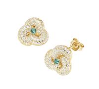 Paar Ohrstecker SMART JEWEL "mit Zirkonia und farbigen Ziersteinen, Silber 925", gold (grün), Ohrringe, Herren, Silber 925 (Sterlingsilber) (34703541-0) grün