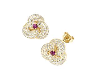 Paar Ohrstecker SMART JEWEL "mit Zirkonia und farbigen Ziersteinen, Silber 925", rot, Ohrringe, Herren, Silber 925 (Sterlingsilber) (30376133-0) rot