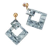Paar Ohrstecker STEUER "Acryl grau glänzend", Damen, Gr. one-size, Metallmix, grau (grau, grau), Ohrringe (93335638-0) grau, grau