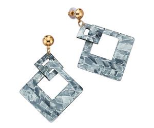 Paar Ohrstecker STEUER "Acryl grau glänzend", Damen, Gr. one-size, Metallmix, grau (grau, grau), Ohrringe (93335638-0) grau, grau