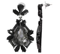 Paar Ohrstecker STEUER "Metall Glasstein Schwarz", Damen, Gr. one-size, Metall, schwarz (schwarz, schwarz), Ohrringe (24340356-0) schwarz, schwarz