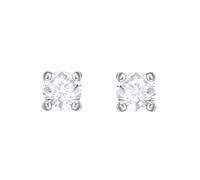 Paar Ohrstecker SWAROVSKI "Attract Round", silber (silberfarben, kristallweiß), Ohrringe, Damen, 4mm, Metall, mit Swarovski Kristall (75168904-0) silberfarben, kristallweiß