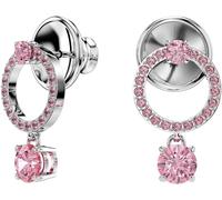 Paar Ohrstecker SWAROVSKI "Constella Pavé Attract Drop Circle", rosa (metallfarben, rosa, rosa), Ohrringe, Damen, Metall, mit Swarovski Kristall (70273502-0) metallfarben, rosa, rosa