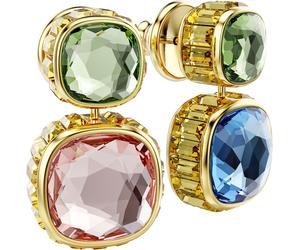 Paar Ohrstecker SWAROVSKI "Schmuck Geschenk Chroma Drop-Ohrhänger", gold (gelbgoldfarben, metallfarben, blau, grün, blau, grün), Ohrringe, Damen, Metall, mit Swarovski Kristall - Einhänger drehbar (51