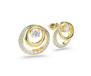 Paar Ohrstecker SWAROVSKI "Schmuck Geschenk Hyperbola Ohrringe", gold (gelbgoldfarben, metallfarben, kristallweiß, kristallweiß), Ohrringe, Damen, Metall, mit Swarovski Kristall (78793822-0) gelbgoldf