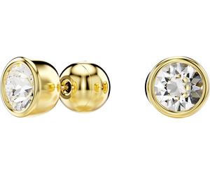 Paar Ohrstecker SWAROVSKI "Schmuck Geschenk Imber Ohrringe Solitär", gelb (gelbgoldfarben, metallfarben, kristallweiß, kristallweiß), Ohrringe, Damen, 7mm, Metall, mit Swarovski Kristall (97137414-0) 