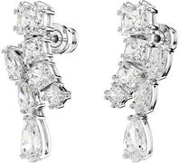 Paar Ohrstecker SWAROVSKI "Schmuck Geschenk Matrix Drop-Ohrhänger", silber (metallfarben, kristallweiß, kristallweiß), Ohrringe, Damen, Metall, mit Swarovski Zirkonia (synth.) (33641623-0) metallfarbe