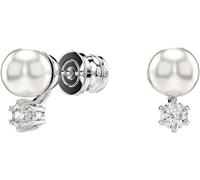 Paar Ohrstecker SWAROVSKI "Schmuck Geschenk Matrix Ohrringe", weiß (metallfarben, kristallweiß, weiß, kristallweiß), Ohrringe, Damen, Metall Perlen, Metall, Perlen, mit Swarovski Zirkonia (synth.) - m