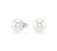 Paar Ohrstecker SWAROVSKI "Schmuck Geschenk Matrix Ohrringe", weiß (metallfarben,, weiß), Ohrringe, Damen, 10mm, Metall Perlen, Metall, Perlen, mit Swarovski Perle (22983943-0) metallfarben,, weiß
