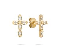 Paar Ohrstecker TAMARIS "Cross, Kreuz-Design", gold (gelbgoldfarben), Ohrringe, Damen, Edelstahl (73100241-0) gelbgoldfarben