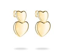 Paar Ohrstecker TAMARIS "Schmuck Geschenk Edelstahl Ohrringe Bold Hearts Herz", gold (gelbgoldfarben), Ohrringe, Damen, Edelstahl (55430764-0) gelbgoldfarben