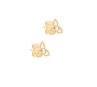 Paar Ohrstecker TAMARIS "Schmuck Geschenk Edelstahl Ohrringe in Blüten-Optik", gold (gelbgoldfarben, kristallweiß, kristallweiß), Ohrringe, Damen, Edelstahl, mit Zirkonia (synth.) (39660749-0) gelbgol