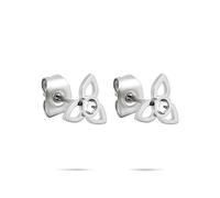 Paar Ohrstecker TAMARIS "Schmuck Geschenk Edelstahl Ohrringe in Blüten-Optik", silber (silberfarben, kristallweiß, kristallweiß), Ohrringe, Damen, Edelstahl, mit Zirkonia (synth.) (93329322-0) silberf
