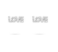 Paar Ohrstecker TAMARIS "Schmuck Geschenk Silber 925 Ohrstecker Love Letters", silber (silberfarben, kristallweiß, kristallweiß), Ohrringe, Damen, Silber 925 (Sterlingsilber), mit Zirkonia (synth.) (3