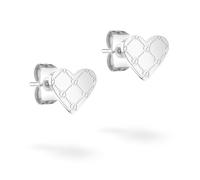 Paar Ohrstecker TAMARIS "The T-Pattern Heart, Herzen", silber (edelstahlfarben), Ohrringe, Damen, Edelstahl (40717333-0) edelstahlfarben