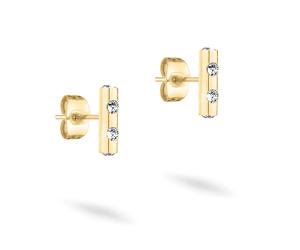 Paar Ohrstecker TAMARIS "Tiny Tubes", gold (gelbgoldfarben, kristallweiß, kristallweiß), Ohrringe, Damen, Edelstahl, mit Glasstein (77337504-0) gelbgoldfarben, kristallweiß, kristallweiß