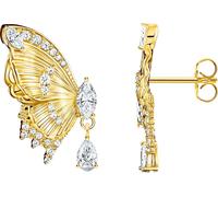 Paar Ohrstecker THOMAS SABO "Butterfly Paradise Ohrstecker im Schmetterling-Design", gold (gelbgoldfarben, weiß, weiß), Ohrringe, Damen, Silber 925 (recycelt), mit Zirkonia (synth.) (61115610-0) gelbg