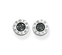 Paar Ohrstecker THOMAS SABO "Classic Pavé Schwarz, Classic Pavé Weiß", silber (silberfarben, schwarz, schwarz), Ohrringe, Damen, 9mm, Silber 925 (recycelt), Paar Ohrstecker, mit Zirkonia (synth.) (790