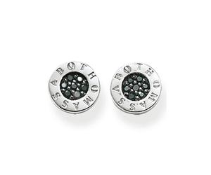 Paar Ohrstecker THOMAS SABO "Classic Pavé Schwarz, Classic Pavé Weiß", silber (silberfarben, schwarz, schwarz), Ohrringe, Damen, 9mm, Silber 925 (recycelt), mit Zirkonia (synth.) (79018335-0) silberfa