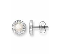Paar Ohrstecker THOMAS SABO "Classic Pavé Weiß", silber (silberfarben, weiß, weiß), Ohrringe, Damen, Silber 925 (recycelt), mit Perlmutt und Zirkonia (888214-0) silberfarben, weiß, weiß