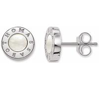 Paar Ohrstecker THOMAS SABO "Classic Weiß", silber (silberfarben, weiß, weiß), Ohrringe, Damen, Silber 925 (recycelt), mit Perlmutt (210971-0) silberfarben, weiß, weiß
