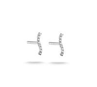 Paar Ohrstecker THOMAS SABO "geschwungen Silber", silberfarben, weiß, weiß, Ohrringe, Damen, Silber 925 (recycelt), mit Zirkonia (synth.) (34189568-0) silberfarben, weiß, weiß