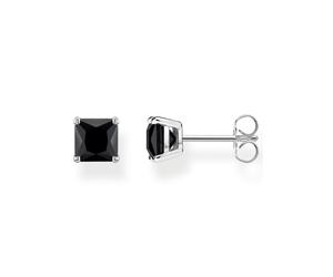 Paar Ohrstecker THOMAS SABO "H2174-009-1,-024-11,-051-14,-051-9,-414-14,-699-32", silber (silberfarben, schwarz, schwarz), Ohrringe, Damen, Silber 925 (recycelt), mit Zirkonia (synth.), Spinell (synth